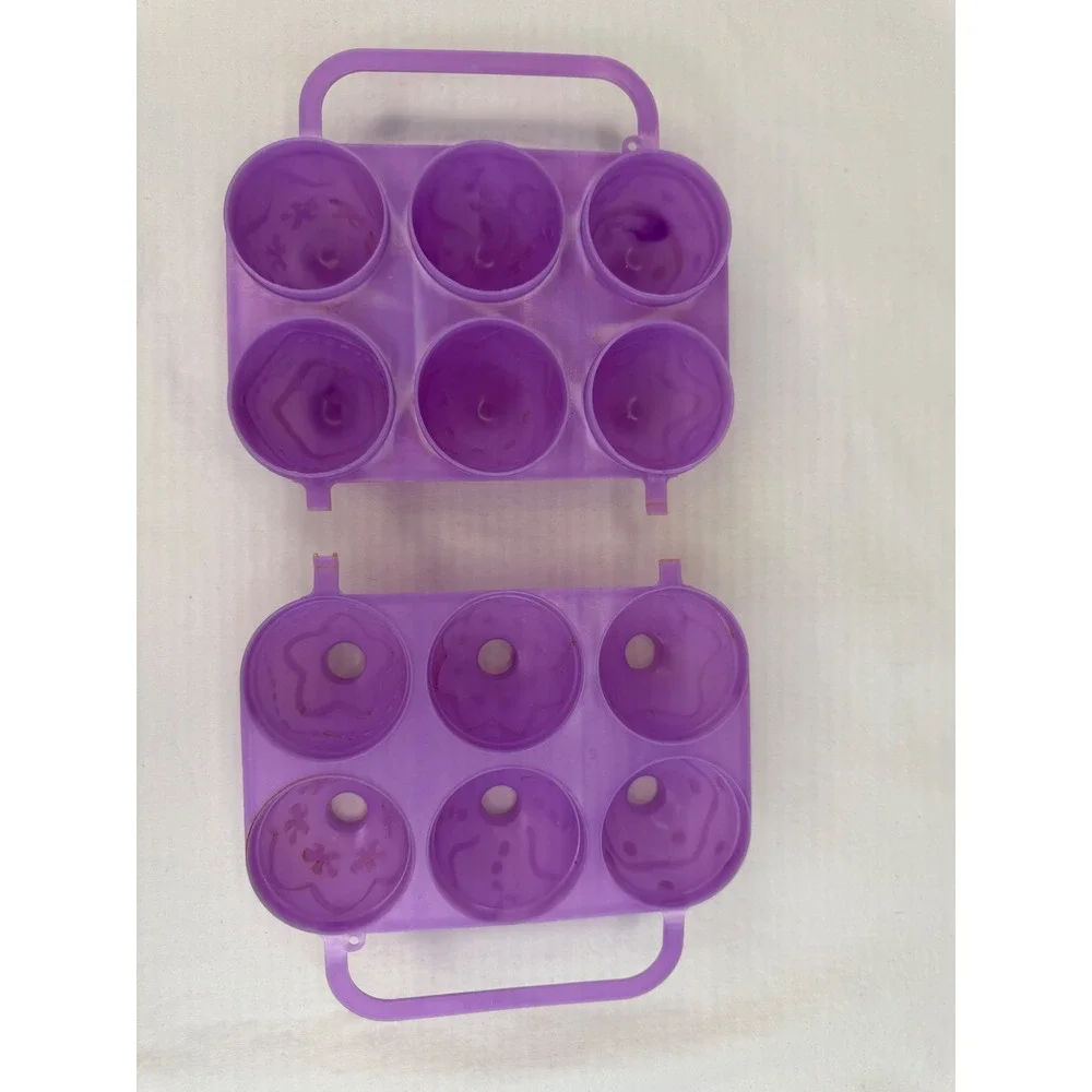 Vintage Jell-O Jiggler Egg Molds Set of 2 Pink and Purple Plastic 6 Cavity Trays